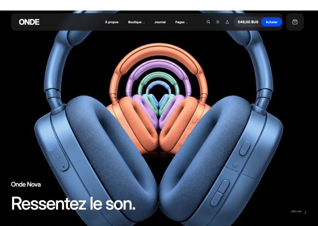 Aperçu de la boutique en ligne Onde