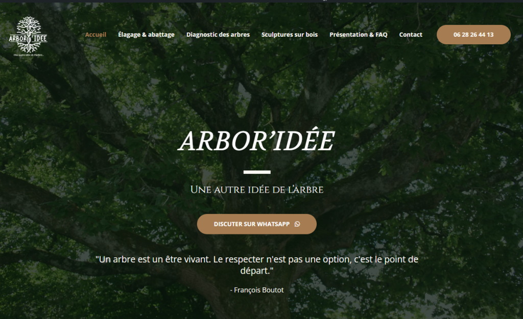 Site internet – Arbor’Idée