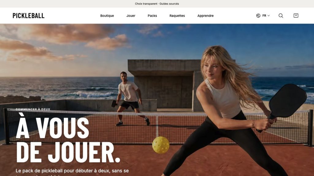 Pickleball — exemple de site premium